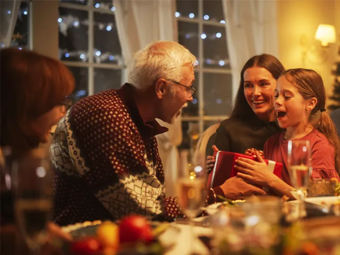 Family at holiday dinner